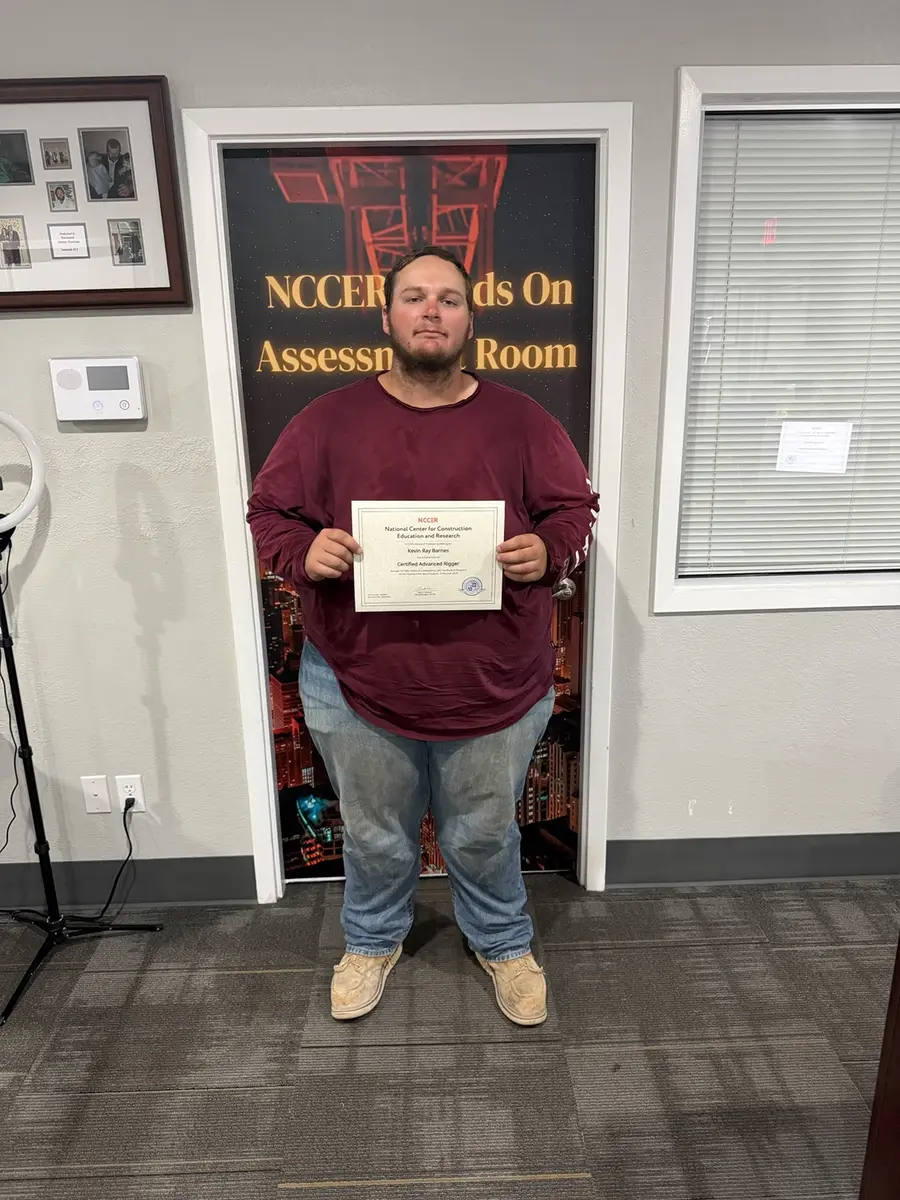 Rig Right Texas NCCER Advanced Rigger graduate