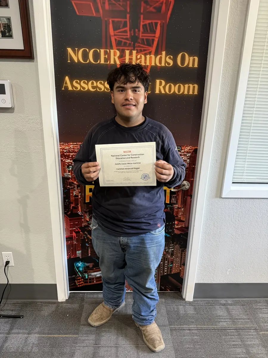 Rig Right Texas NCCER Advanced Rigger graduate