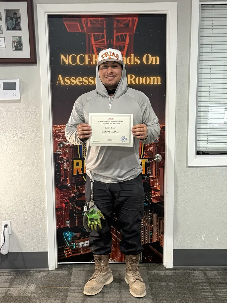 Rig Right Texas NCCER Advanced Rigger graduate