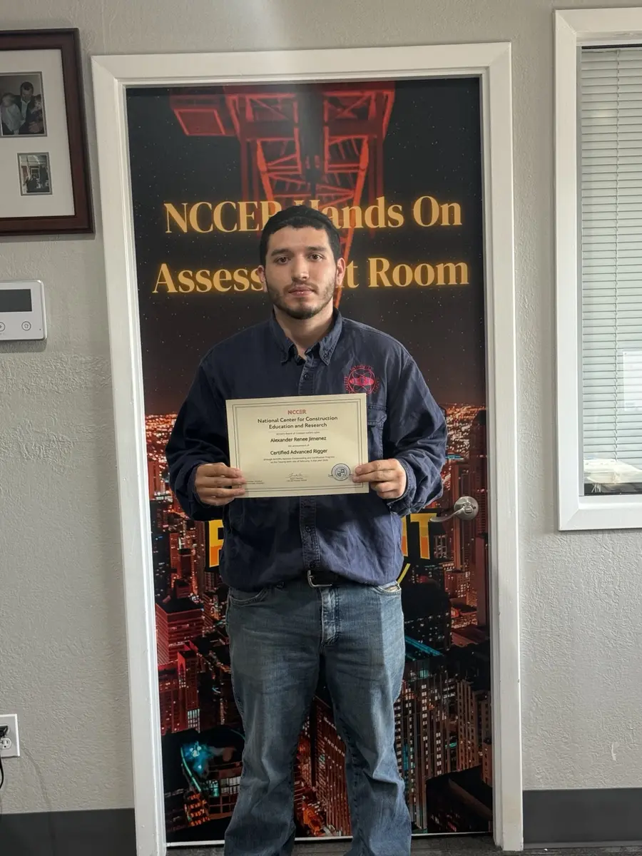 Rig Right Texas NCCER Advanced Rigger graduate