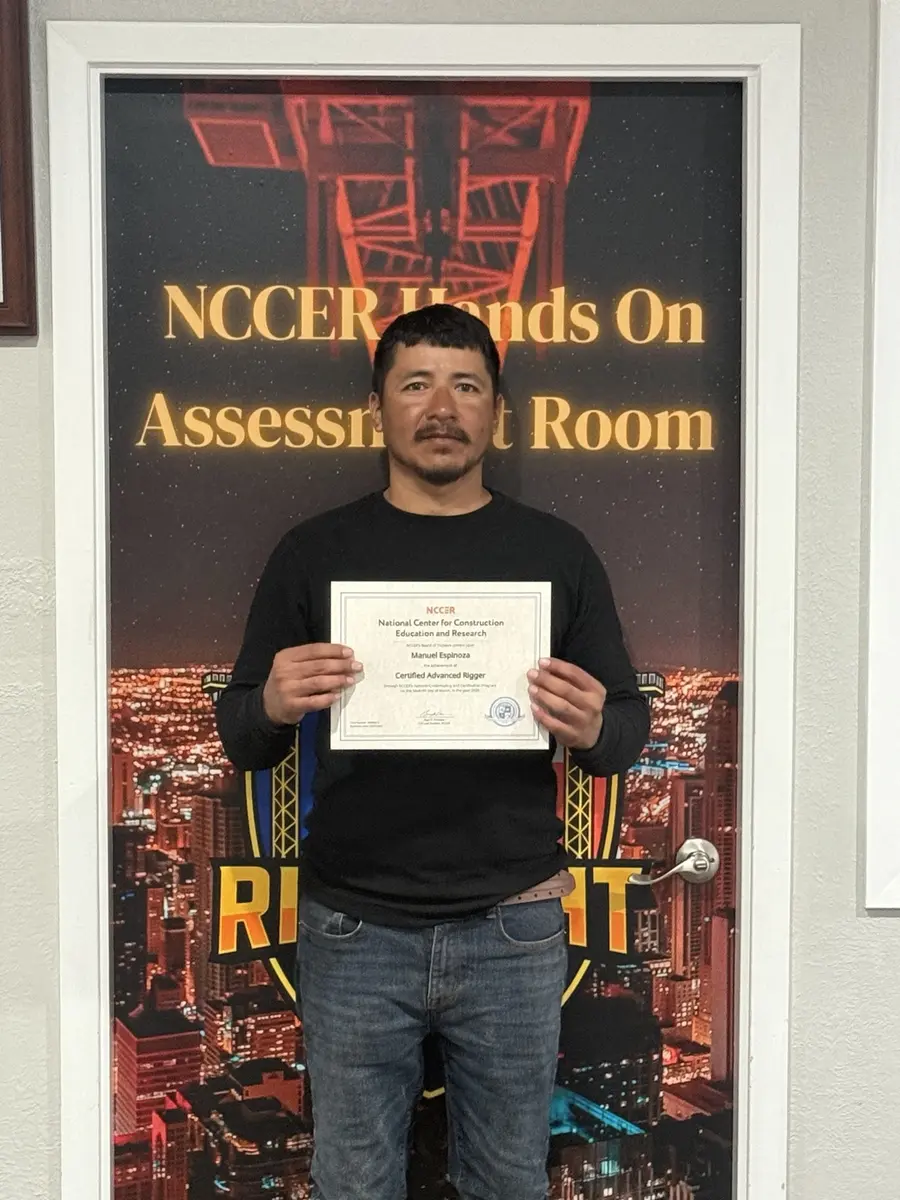 Rig Right Texas NCCER Advanced Rigger graduate