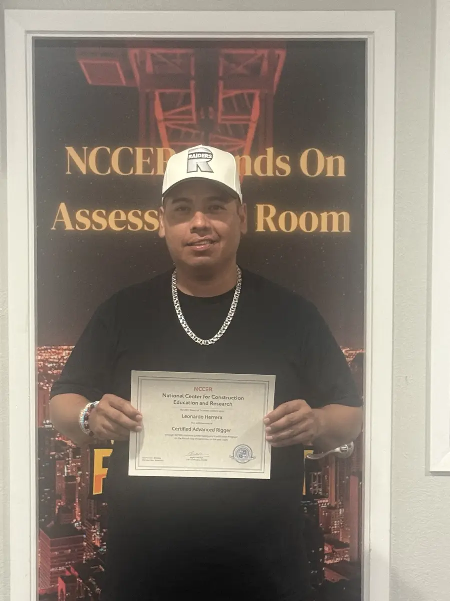 Rig Right Texas NCCER Advanced Rigger graduate