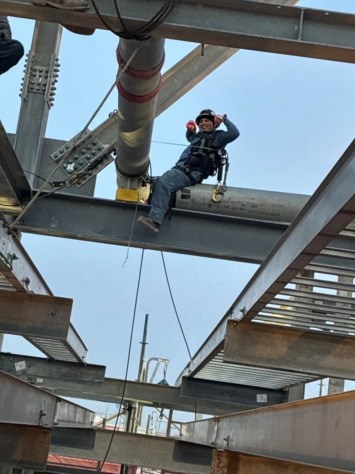 Former Rig Right Texas student working on a steel structure
