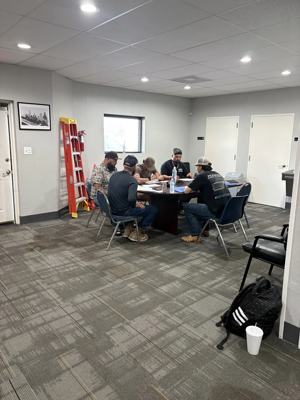 Students completing small-group classroom work at Rig Right Texas