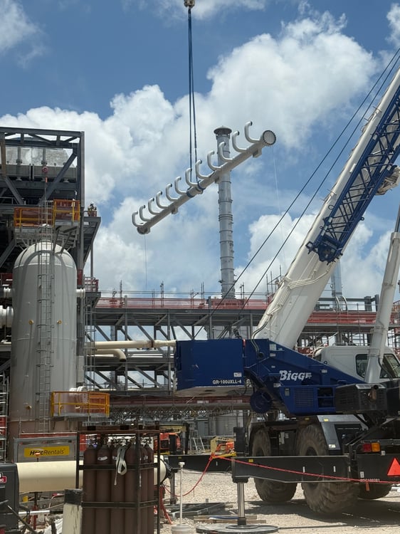 Construction employees completing hands-on rigging training with Rig Right Texas in Texas